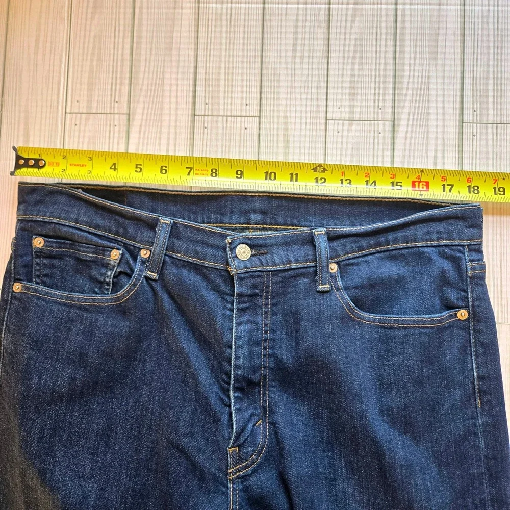 Levis 513 Slim Straight Jeans Mens 36x32 Dark‎ Indigo Blue Denim